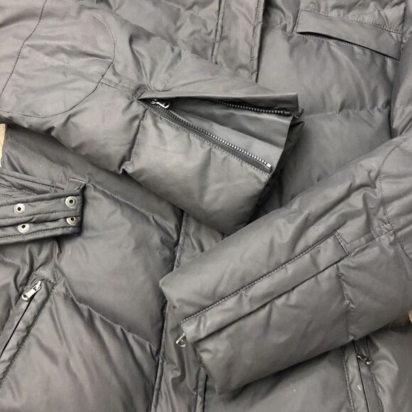 UGG Lambskin 80/20 Duck Down Belted Hooded Mid Length Puffer Coat Woman Size M - Picture 9 of 16